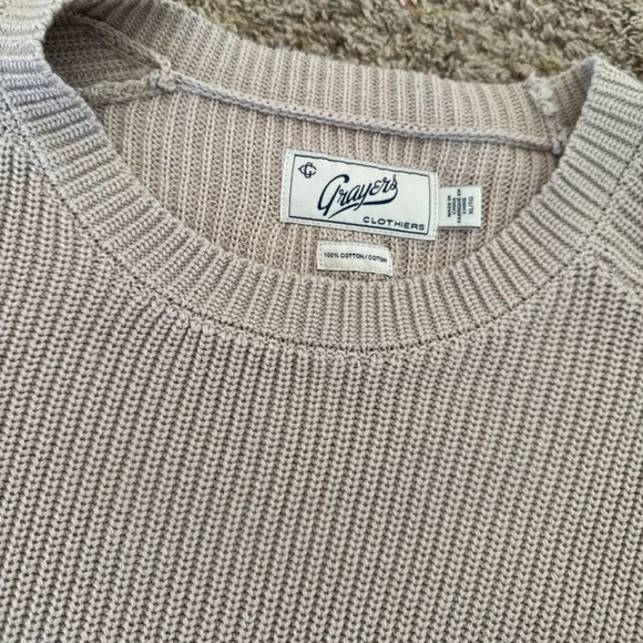 Grayers Men’s Shaker Stitch Cotton Crewneck Sweater in Oatmeal
size XL - Picture 8 of 12
